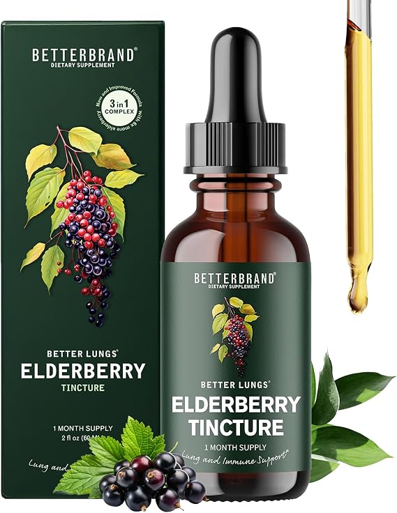 Betterbrand Elderberry Tincture for Immune Support, 30 Day Supply