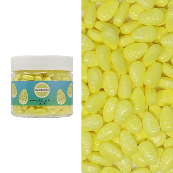 Mystic Sprinkles Easter Candy Shapes Sprinkles (Yellow Easter Eggs, 2oz Jar)