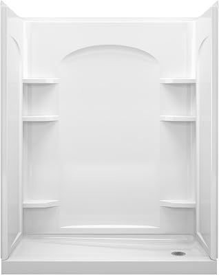 Sterling 72170126-0 Ensemble Series 7218 Curve Shower with Right-Hand Drain and Age in Place Backers, 60 by 32-Inch, 30-In L X 60-In W X 72.5-In H