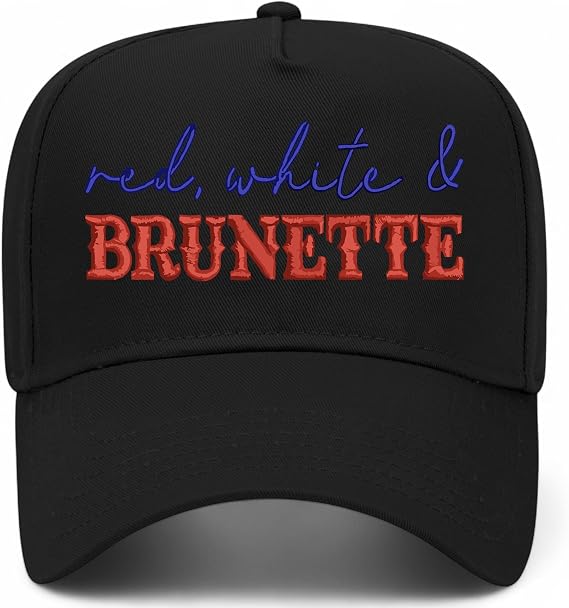 Red, White, Brunette Hat | Premium Vintage Trucker Hat with Adjustable Snapback for Men and Women