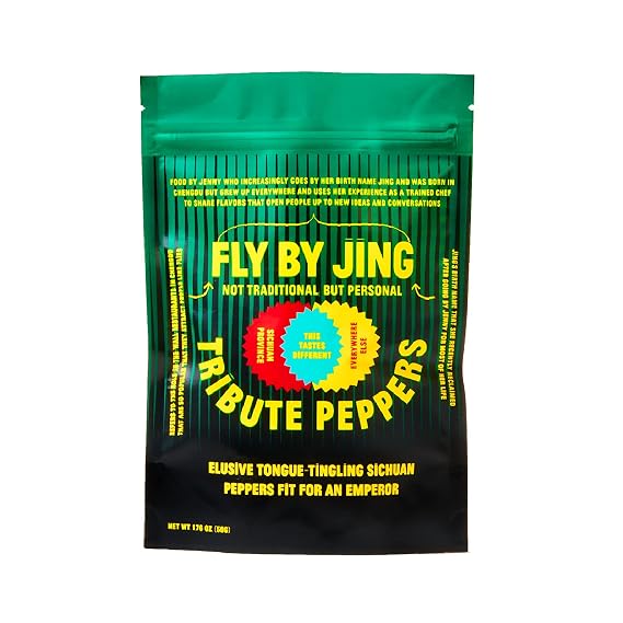 FLYBYJING Tribute Pepper, Premium Sichuan Pepper Sourced from Chengdu, Tingly and Numbing w/Floral and Citrus Notes, Make Iconic Dishes like Mapo Tofu and Dan Dan Noodles, Elevate any Meal (50g)