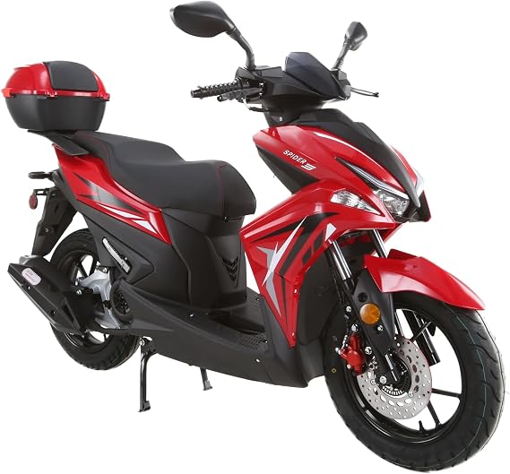 HHH SPIDER 200 EFI Street Moped Adult 200cc Scooter Motorcycle Fully Automatic Deluxe Motorscooter for adult (RED)