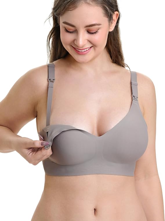 Nursing Bras for Breastfeeding, Seamless Wireless Comfort Maternity Bras for Pregnancy with Support