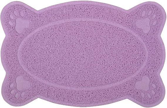 Cat Litter Box Debris Catcher Mat,Kitty Scatter Control Rug,16x10 Inches,5 Colors Available (Purple)