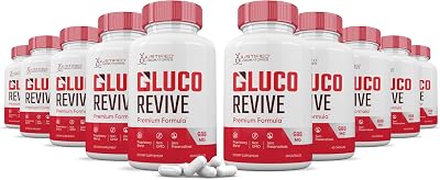 10 Pack Gluco Revive Pills 688MG Glyco Support Premium Formula Gluorevive Glycogen Support Formulated Hawthorne Hibiscus Garlic Juniper Powder Olive Forskolin Green Tea Extract 600 Capsules
