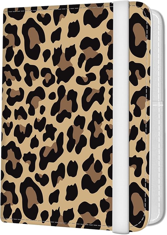 Passport Holder for Travel Essentials, Leather RFID Blocking Passport Wallet Cover Case, Cute Passport Book Holders for Women and Men Luxury Brown Leopard