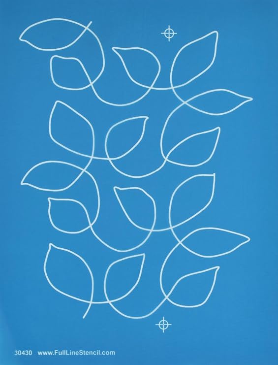 Full Line Stencil Meandering Leaves, Continous E2E Template (30430)