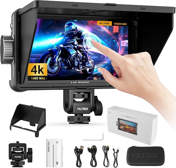 VILTROX DC-550 Pro ii 5.5" 1400 Nits 4K60 HDMI 2.0 Camera Monitor | Features touchscreen, camera control & vertical screen UI. Onion skin, 3D LUT & waveform for professional DSLR creators.