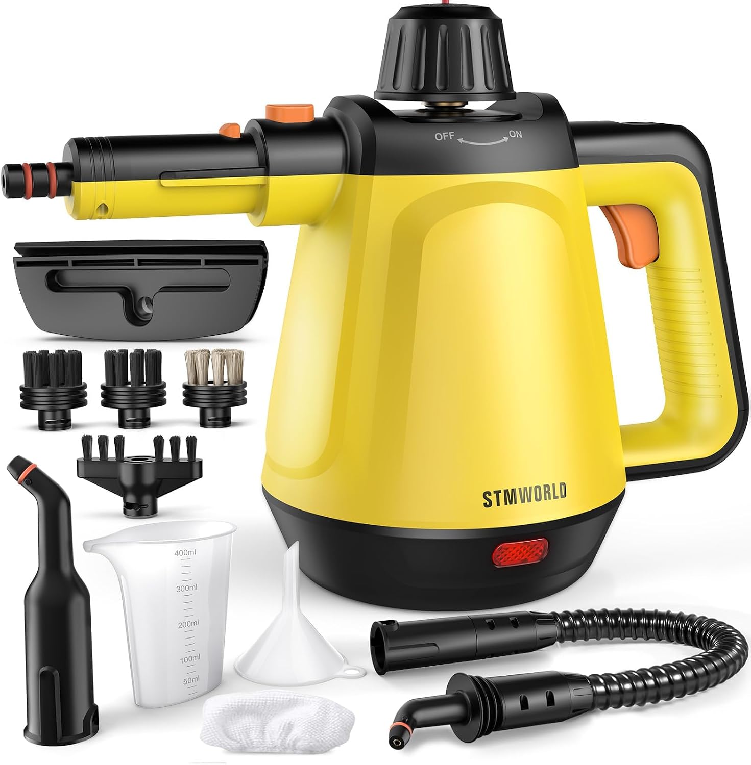 Natural Multi-Surface Handheld Steam Cleaner with 10 Accessories, 13.5OZ Pressurized Multipurpose On Demand Steam Cleaner for Home, Steamer for Cleaning Dirt