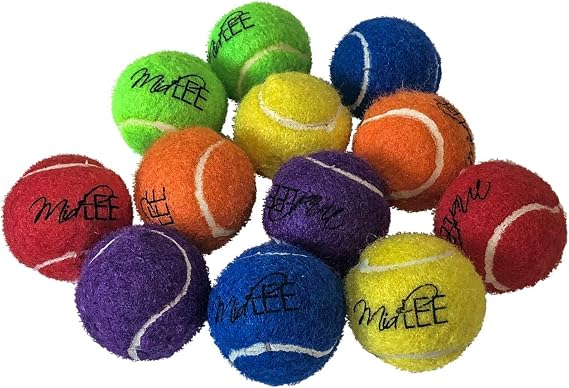 Midlee Mini 1.5" Dog Tennis Balls with Squeaker, Set of 12 | Small, Puppy Size