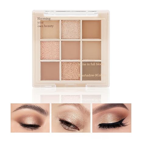 Boobeen Nude Eyeshadow Palette - Matte and Shimmering Makeup Highly Pigmented Creamy Eyeshadow Powder for a Neutral Look Long-Lasting