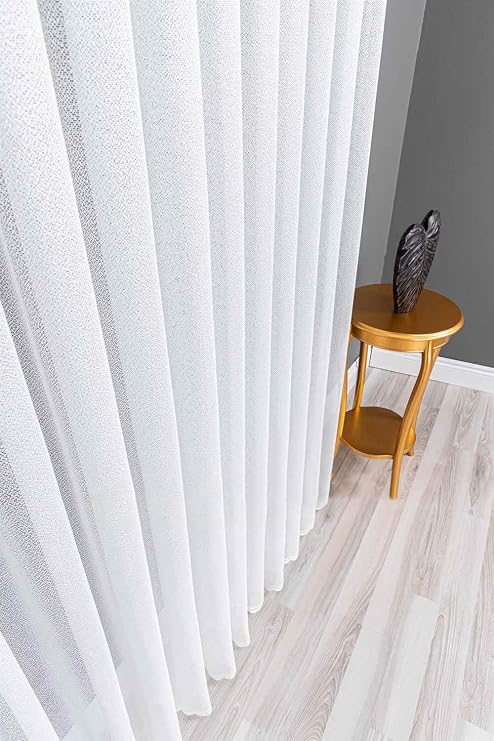 Evdepo Home Kırık Beyaz Ekstraforlu Pilesiz Tül Perde 190 x 250 cm
