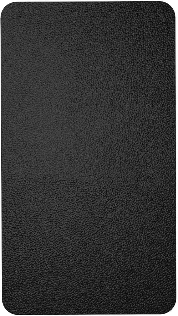 HETTHI 2 Pack Self-Adhesive Mouse Pad, Sticks to Desk & Flat Work Surface - PVC Leather, 8.8 x 4.9 Inches, Black