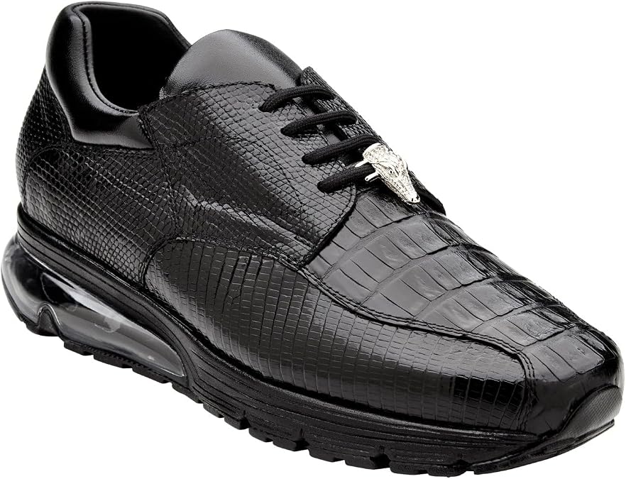 Belvedere Men's Lazaro Caiman and Lizard Bicycle Toe Sneakers