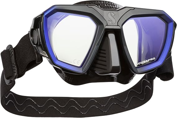 SCUBAPRO D-Mask Scuba Diving Mask, Wide, Blue/Black