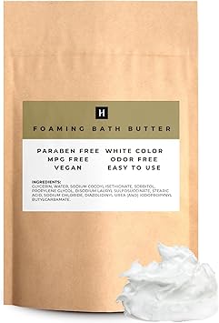 HalalEveryday Foaming Bath Butter Base Whipped 2 lb. Bag 100% Pure Natural Vegan Base Shower Bathe Facial Wash Applications Exfoliating Scrubs Shaving Cream Soap Bath Frosting