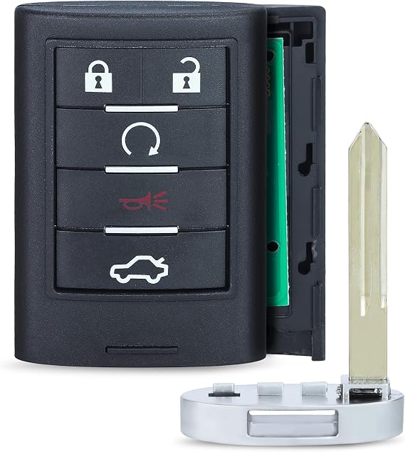 Replacement Smart Remote Key Fob 5 Button for Cadillac STS CTS 2008-2013