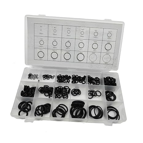 225-Pcs 18 Metric O-Ring Assortment Kit, Rubber Oring Set for Various Car Repair Plumbing Pressure Washer Air Conditioning Compressor Seals, Gas Sealing Connections