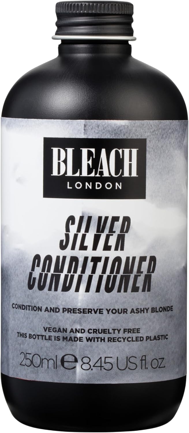 Bleach London Silver Conditioner - Purple Toning Formula, for Silky Cool Blonde Hair, Neutralises Yellow Tones - Paraben & Silicone Free - 250 ml