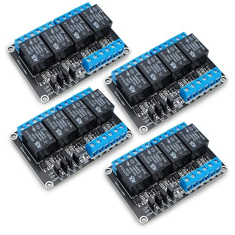 4pcs DC 5V Relay Module 4 Channel Relay with Optocoupler High or Low Level Trigger Expansion Board