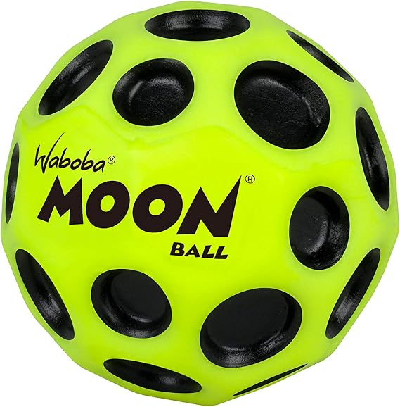 Waboba Moon Ball – am Höchsten Springender Gummiball – Patentiertes Original-Design – Ballkrater Erzeugen beim Aufprall EIN knallendes Geräusch – Leicht Greifbar – Flummies für Kinder