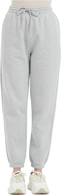 Tronjori Womens High Waisted Pull on Baggy Fleece Lined Sweatpants Fall Winter Athletic Joggers Lounge Trousers Cinch Bottom