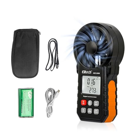Elitech ANE-200W HVAC Anemometer, Air Flow & Temp Meter with Bluetooth
