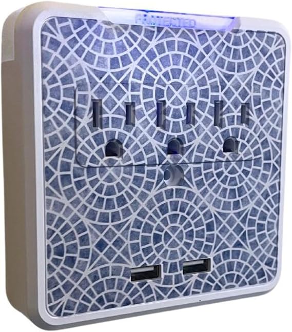 Kelvin Home - Decorative Surge Protector Plug-in Surge Protector with 3 Outlets & 2 USB Ports, Multi Wall Mount Socket Outlet, Power Expander for Home, Office, Travel Use (Greece)