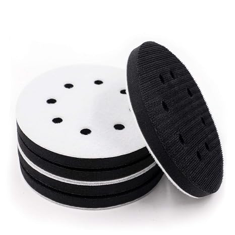 5 Pack 5 Inch 8 Holes Foam Sanding Pads for Orbital Sander
