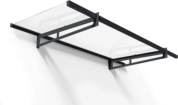 Palram - Canopia Bremen 2050 7' x 3' Door/Window Awning, Gray/Clear