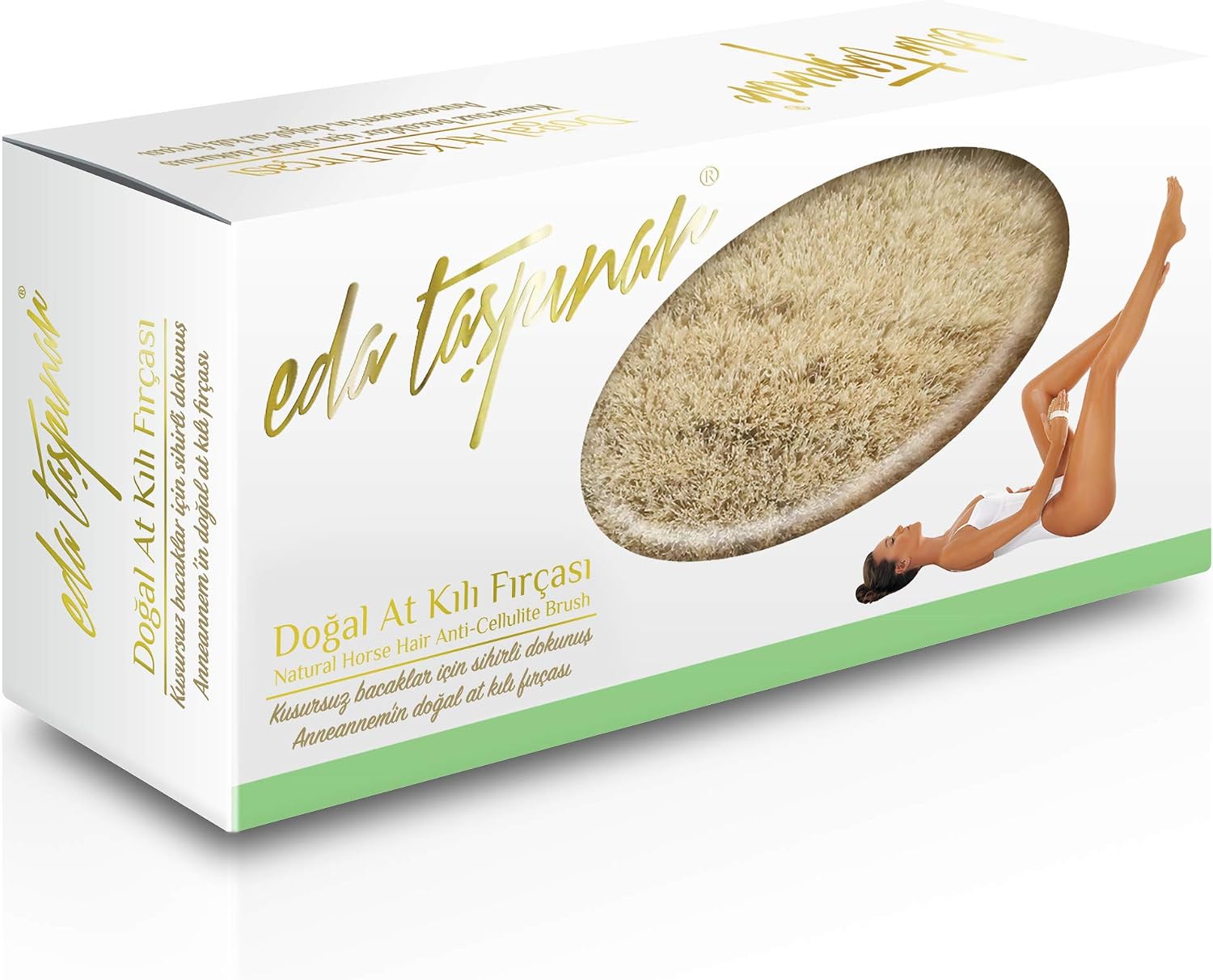 Eda Taspinar Dry Brush Natural Horsehair Anti-Cellulite: Magic Touch for Perfect Legs & Fit Body - Exfoliates, Improves Lymphatic Function, Softer Skin in Just A Few Weeks