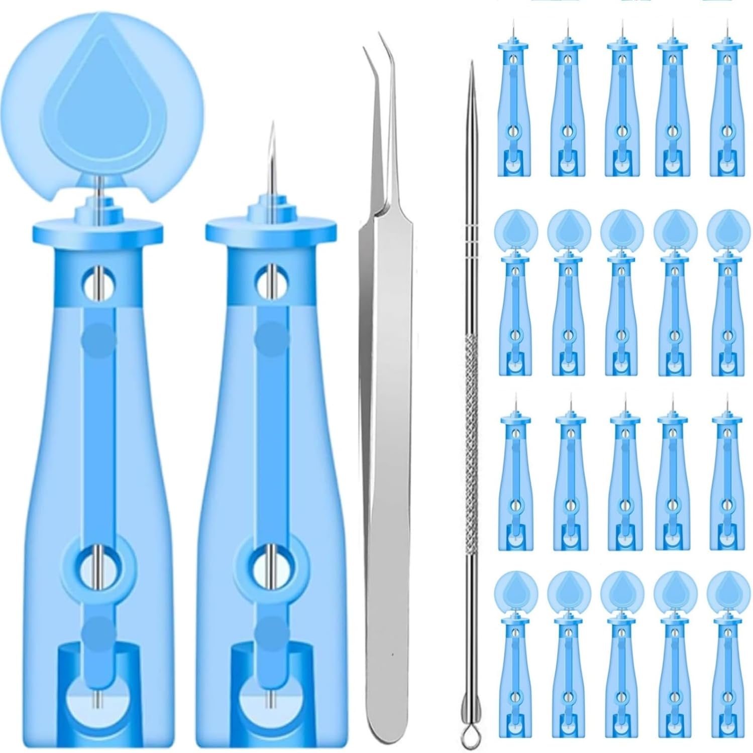 102Pcs Sterile Needles for Pimples, Disposable Acne Pimple Popper Needle Kits for Blackhead and Blemish Remover, Practical Acne Pimple Needles for Clear Skin