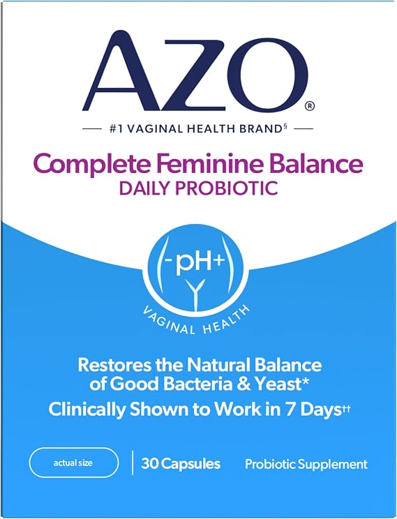 AZO Complete Feminine Balance Daily Vaginal Probiotics for Women, 30 Count