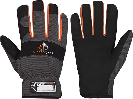 Superior Winter Work Gloves - Black and Gray Synthetic Leather Winter Mechanics Gloves (MXPLFLE) - Small
