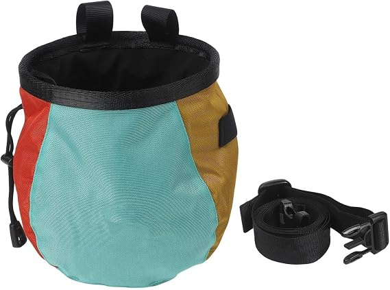 Climbing Chalk Bag with Adjustable Belt, 400D Polyester Rock Climbing Bucket for Outdoor Sports, Soft Fleece Lined Chalk Holder for Gym and Pet Training(blue)