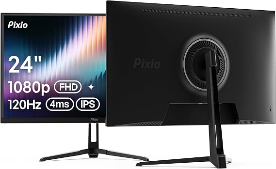 Pixio PX246 Wave 24 inch 120Hz Refresh Rate FHD 1080p Resolution IPS Panel 4ms GTG Response Time Gaming Monitor with Adaptive Sync