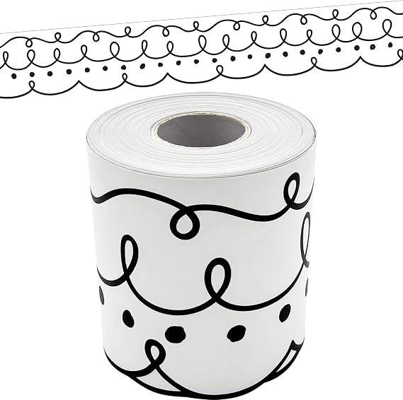 Teacher Created Resources Squiggles and Dots Die-Cut Rolled Border Trim (TCR8914)