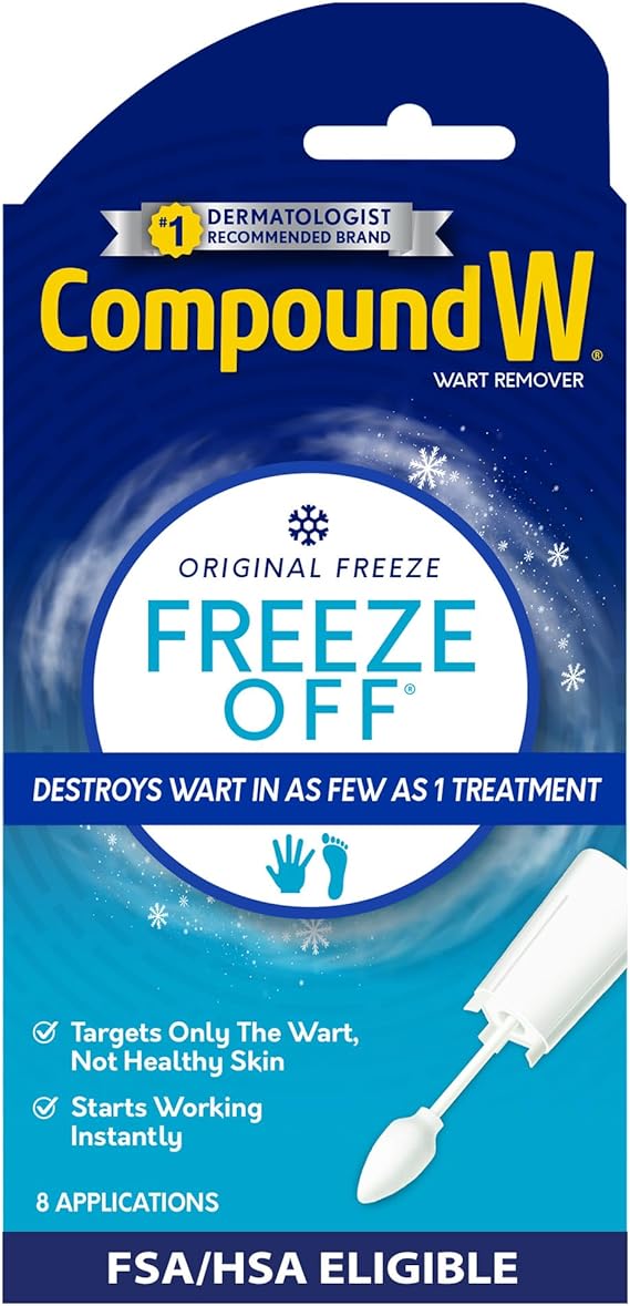 Compound W Freeze Off Wart Remover, 8 Applications | Wart Removal System, Removes Common & Plantar Warts, Original Freeze, Starts Working Instantly, Safe for Ages 4+