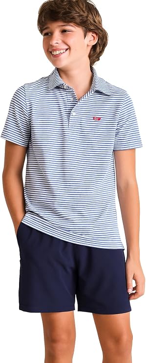 vineyard vines Boys' Heathered Winstead Sankaty Polo