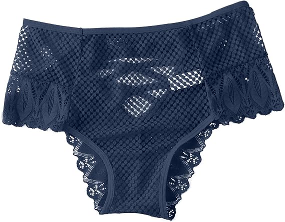 Women's Sexy Lace Panties Cheeky Briefs Underwear High Waisted Mesh Breathable Underpants Lingerie