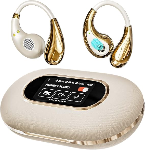 AI Language Translator Earbuds,144-language Real-time 3-in-1 Translation Device, HD Sound, Long Battery Life, fit iOS and Android(Beige)