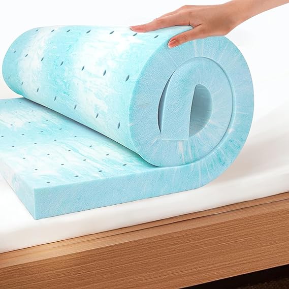 EGO 3 Inch Twin XL Mattress Topper Gel Memory Foam for Pressure Relief | Cooling Gel Infused, Dorm Room Essentials Bed Topper in a Box, CertiPUR-US Certified, 80"Lx38"W