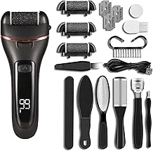 10 in 1 Electric Foot Grinder File Callus Remover Machine Pedicure Device Foot Care Tools Feet for Heels Remove Dead Skin Rechargeable with 3 Roller Heads