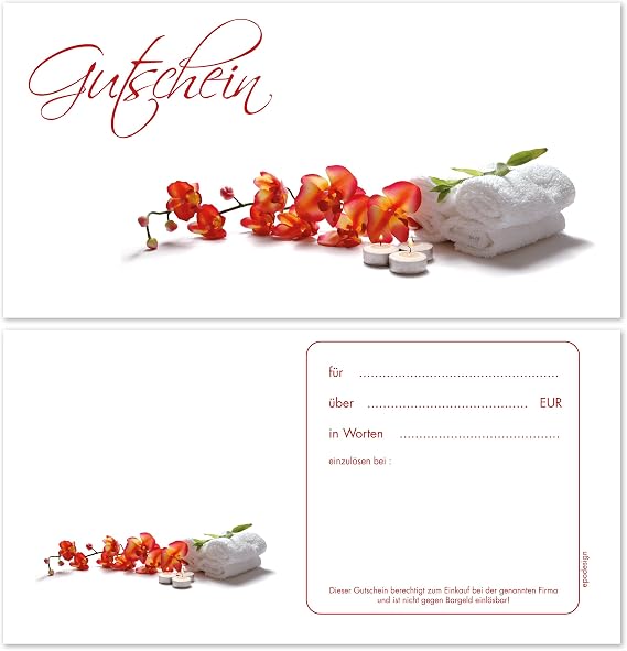 25 Gift Vouchers for Customers DIN Long Wellness Flower Branch Voucher Cards Voucher [GS-56]