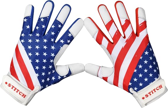 Batting Gloves Softball Batting Gloves American Flag Baseball Batting Gloves Men Batting Gloves USA Flag Baseball Batting Gloves for Youth Adult & Unisex