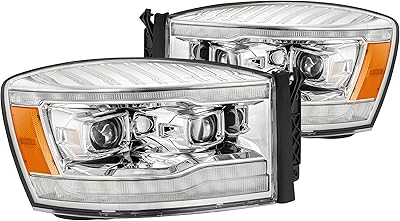 AlphaRex 880531 06-08 Dodge Ram 1500HD PRO-Series Projector Headlights Plank Style Chrome wSeq SignalDRL