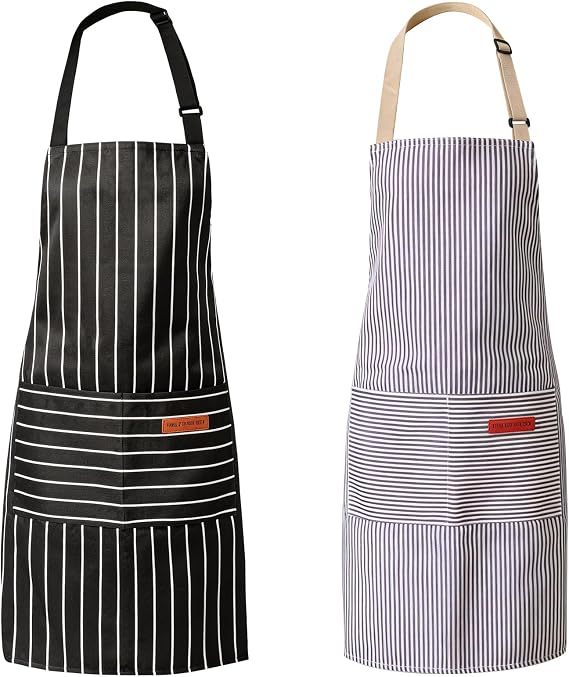 Adjustable Kitchen Aprons, Unisex, 2 Pack