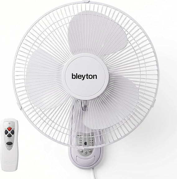 BLEYTON SHADOW Silent Wall Fan with Remote Control White 40W | Remote Control Fan 3 Speeds Timer and 3 Operating Modes | Horizontal 180º and Vertical Oscillation