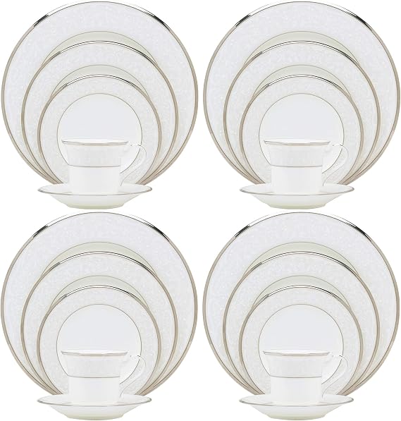Noritake Silver Palace 20-Piece Dinnerware Place Setting, Service for 4
