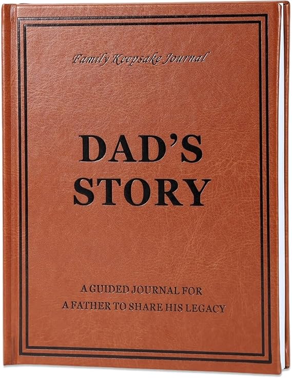 Dad's Story Leather Journal A Guided Journal for Dad to Share His Life and Memories, Dad Gifts for Birthday Father's Day Christmas from Daughter Son
